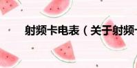 射頻卡電表(關于射頻卡電表簡介)