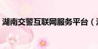 湖南交警互聯網服務平臺(湖南交警一網通)