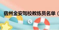 宿州金安駕校教練員名單(宿州金安駕校)