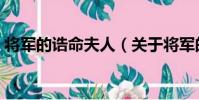 將軍的誥命夫人(關于將軍的誥命夫人簡介)
