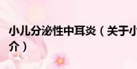 小兒分泌性中耳炎(關于小兒分泌性中耳炎簡介)