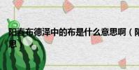 陽春布德澤中的布是什么意思啊(陽春布德澤的布是什么意思)