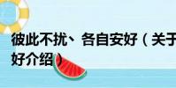 彼此不擾丶各自安好(關于彼此不擾丶各自安好介紹)