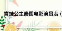 青蛙公主泰國電影演員表(青蛙公主泰國)