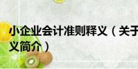 小企業會計準則釋義(關于小企業會計準則釋義簡介)