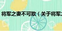 將軍之妻不可欺(關于將軍之妻不可欺簡介)