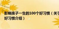 影響孩子一生的100個好習慣(關于影響孩子一生的100個好習慣介紹)