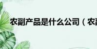 農副產品是什么公司(農副產品是什么)