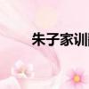 朱子家訓翻譯簡版（朱子家訓翻譯）