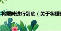 將曖昧進行到底(關于將曖昧進行到底簡介)