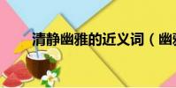 清靜幽雅的近義詞(幽雅的近義詞)