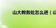 山大教務處怎么進(山大教務處)