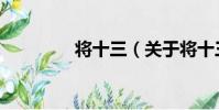 將十三(關于將十三簡介)