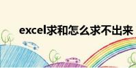 excel求和怎么求不出來(excel求和)