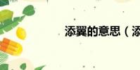 添翼的意思(添翼)