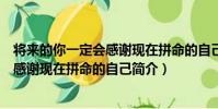 將來的你一定會感謝現在拼命的自己(關于將來的你一定會感謝現在拼命的自己簡介)
