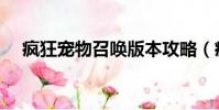 瘋狂寵物召喚版本攻略(瘋狂寵物召喚)