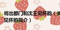將出都門和沈王見懷韻(關于將出都門和沈王見懷韻簡介)