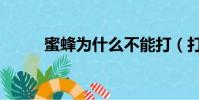 蜜蜂為什么不能打(打蜜蜂失敗)