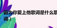 因為你愛上他歌詞是什么歌(因為你愛上他歌詞)