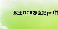 漢王OCR怎么把pdf轉換成word