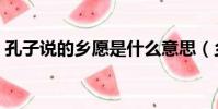 孔子說的鄉愿是什么意思(鄉愿是什么意思)