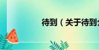 待到(關于待到介紹)