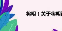 將明(關于將明簡介)