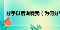 分手以后說愛我(為何分手了才說愛我)