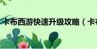 卡布西游快速升級攻略(卡布西游快速升級)