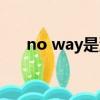 no way是沒辦法的意思嗎（no way）