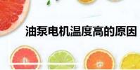 油泵電機溫度高的原因(油泵馬達)