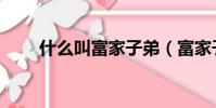 什么叫富家子弟(富家子弟的生活)
