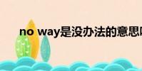 no way是沒辦法的意思嗎(no way)