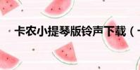 卡農小提琴版鈴聲下載(卡農小提琴版)