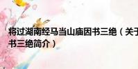 將過湖南經馬當山廟因書三絕(關于將過湖南經馬當山廟因書三絕簡介)
