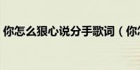 你怎么狠心說分手歌詞(你怎么狠心說分手)