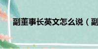 副董事長英文怎么說(副董事長 英文)