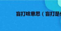 盲打啥意思(盲打是什么意思)