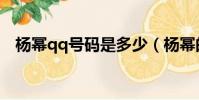 楊冪qq號碼是多少(楊冪的qq號是多少)