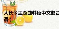 大長今主題曲韓語中文諧音(大長今主題曲韓語)