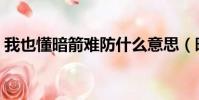 我也懂暗箭難防什么意思(暗箭難防前一句)