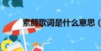 素顏歌詞是什么意思(素顏歌詞)