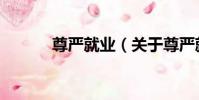 尊嚴就業(關于尊嚴就業簡介)