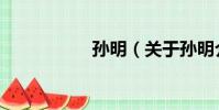 孫明(關于孫明介紹)