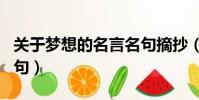關于夢想的名言名句摘抄(關于夢想的名言名句)
