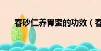 春砂仁養胃蜜的功效(春砂仁養胃蜜)
