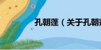 孔朝蓬(關于孔朝蓬介紹)