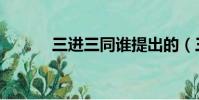 三進三同誰提出的(三進三同)