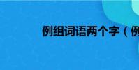 例組詞語兩個字(例組詞語)